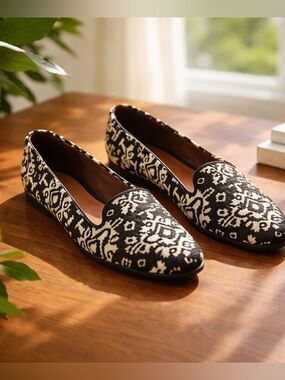 Schutz Geometric Print Calf hair Loafers